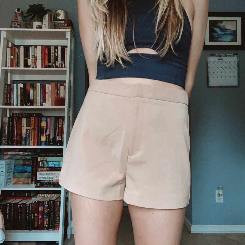 Khaki High Waisted Shorts